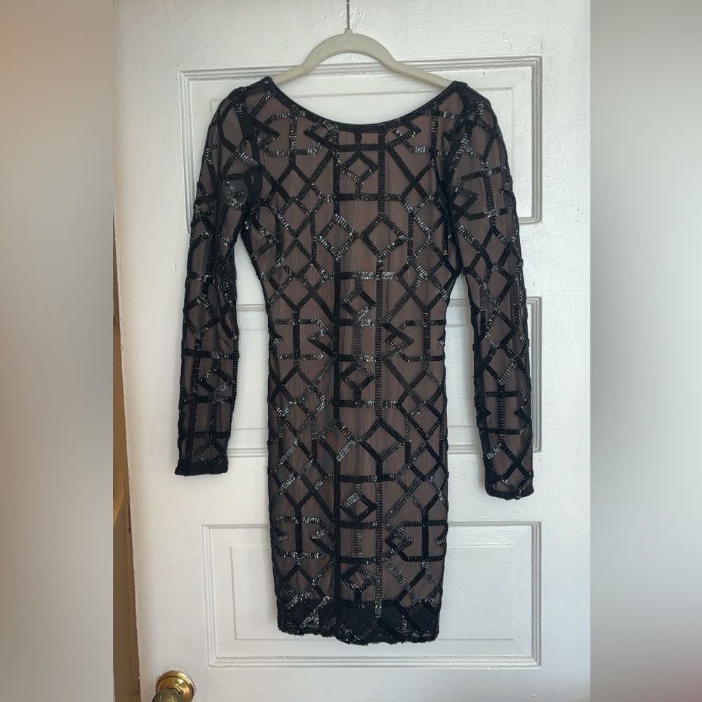 Black Bodycon Sequin Dress